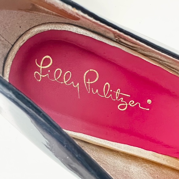 LILLY PULITZER RESORT CHIC BLACK GLITTER WEDGE - Picture 8 of 9